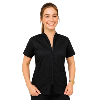 Żakiet damski kosmetyczny na suwak czarny roz. XXL